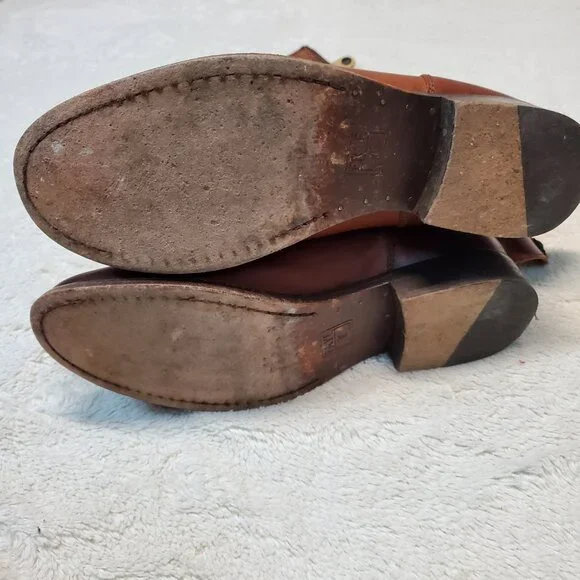 Frye Tan Brown Leather Cowgirl Western Bohemian Rodeo Boho Riding Tall Boots 7 B - Picture 3 of 16